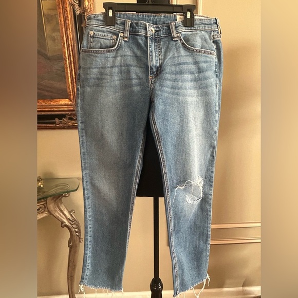 Rag & Bone Dre Low Rise Slim Boyfriend Distressed Raw Hem Jeans Size 27 - Picture 2 of 6